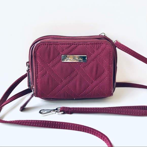 Vera Bradley Handbags - Vera Bradley Bordeaux Crossbody/Wristlet EUC